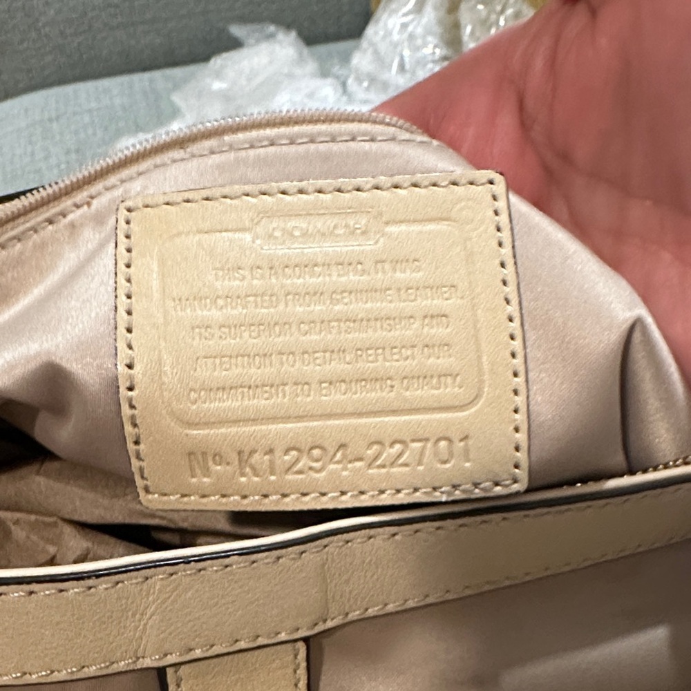 Coach White and Yellow Satchel - Picture 10 of 12